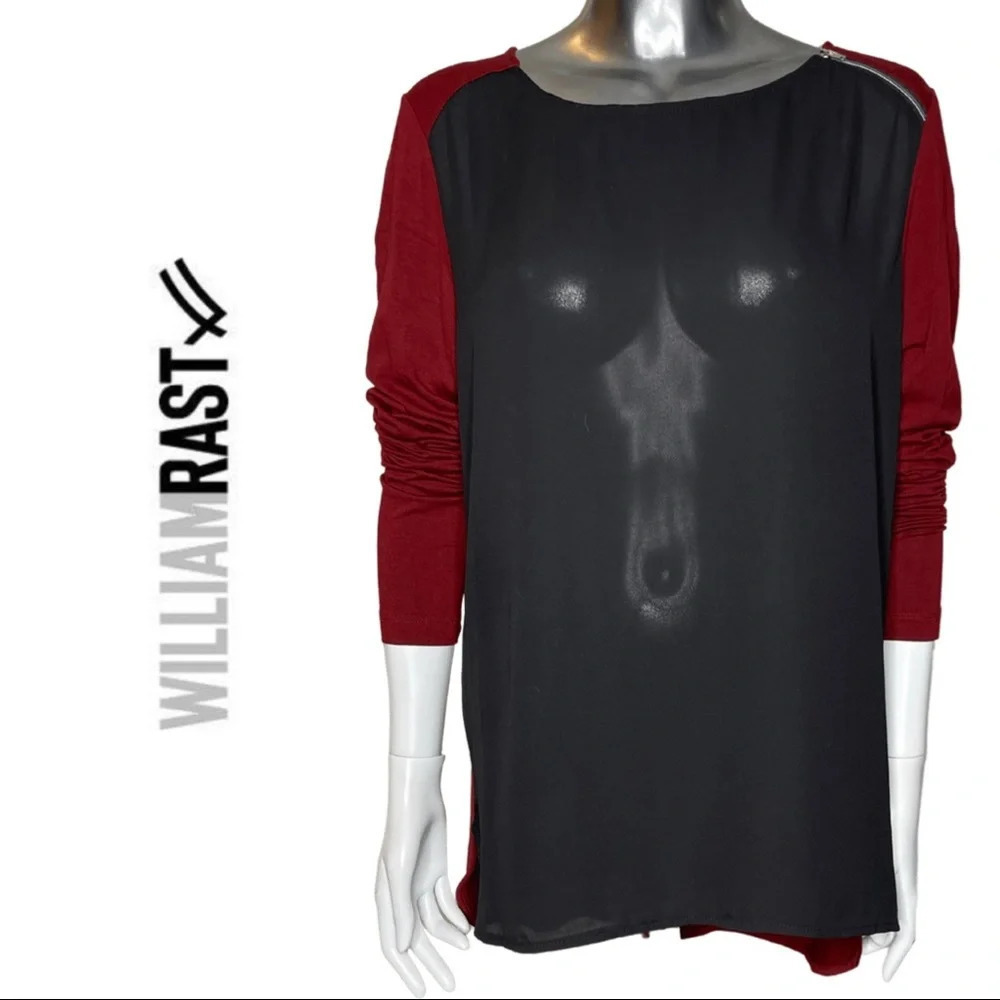 🛍️3/$40 William  Rast Tunic Top Colour Block Long Sleeve Size Medium